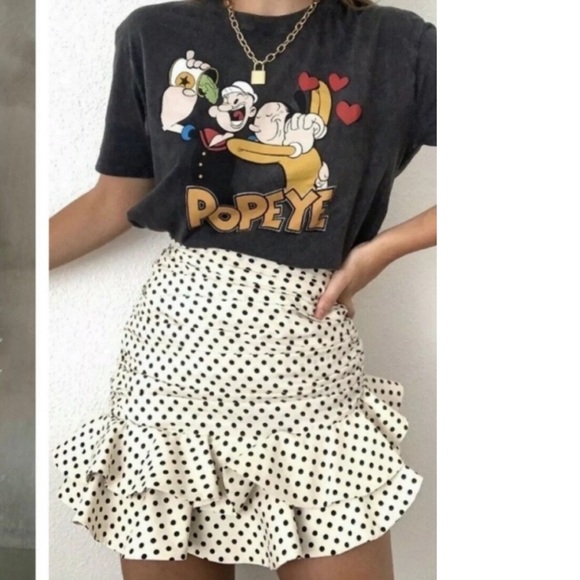 Zara Dresses & Skirts - Zara Polka Dot Frill Mini Skirt